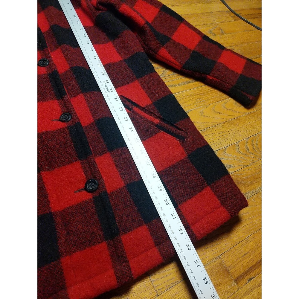 Woolrich‎ Women's Buffalo Plaid Mid Length Winter Coat Size Small Wool Quilted - Picture 3 of 13